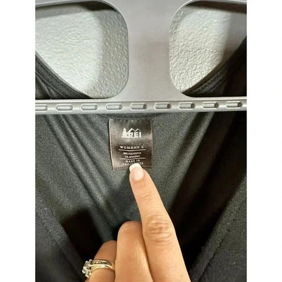 REI Dress Womens Large L Black Sleeveless V Neck Zip‎ Pocket Stretch Casual - Picture 8 of 9